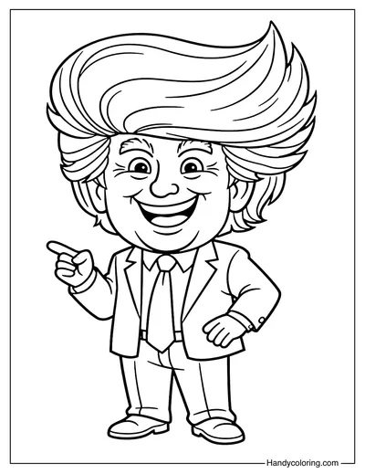 Funny Donald Trump Coloring Page
