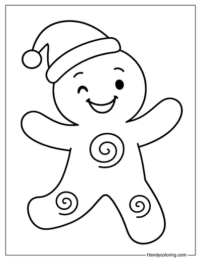 Funny Gingerbread Man Coloring Page