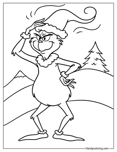 Funny Grinch Coloring Page