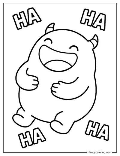 Funny Monster Laughing Coloring Page