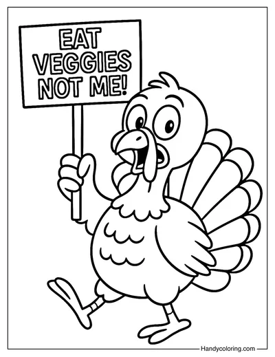 Funny Turkey Coloring Page