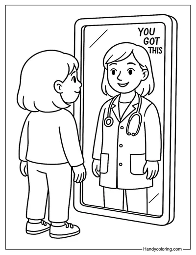 Future Self Mirror Coloring Page