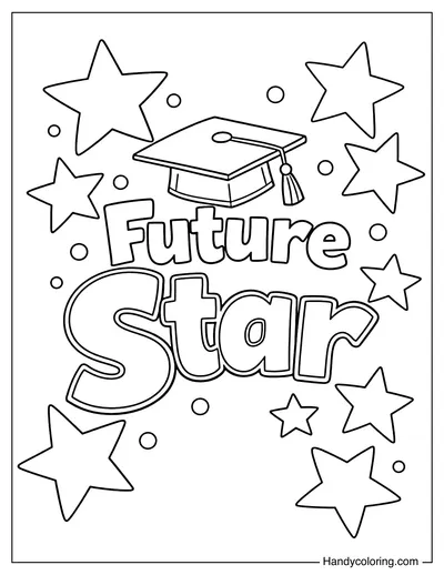 Future Star With Graduation Cap And Stars