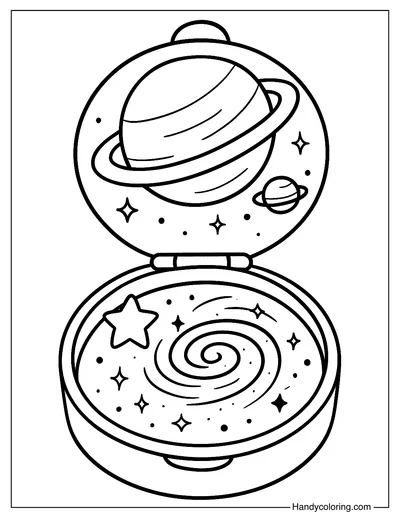 Galaxy Portal Powder Compact Coloring Page