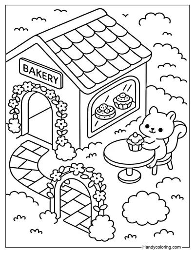 Garden Bakery Coloring Page