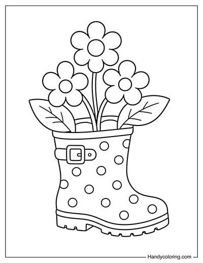 Garden Boot Planter with Flowers