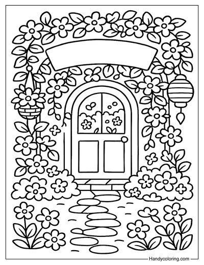 Garden Gate Nook Coloring Page