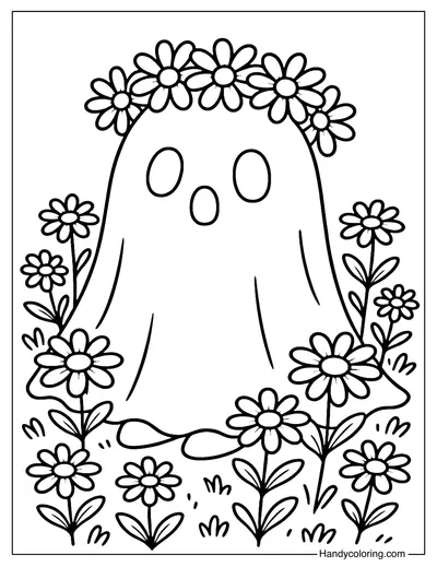 Garden Ghost Coloring Page