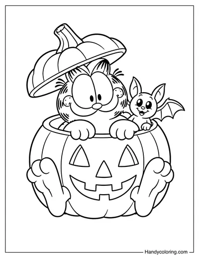 Garfield Inside a Halloween Pumpkin