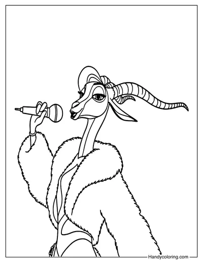 Gazelle Coloring Page Zootopia 2