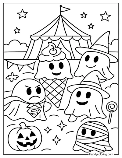 Ghost Costume Party Coloring Page