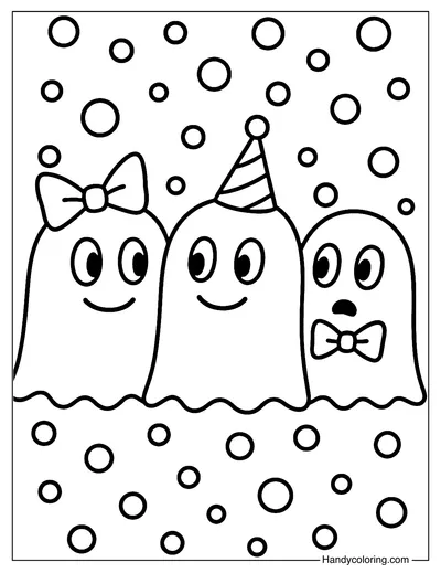 Ghost Friends Coloring Page