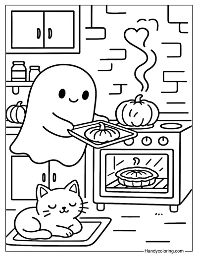 Ghost Kitchen Coloring Page