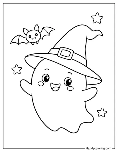 Ghost Wearing a Witch Hat