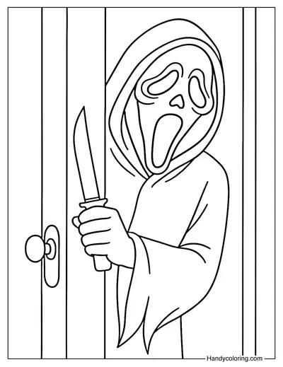 Ghostface Mask Coloring Page