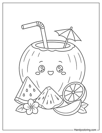 Giant Coconut Drink with Umbrella