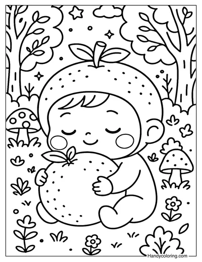 Giant Orange Coloring Page