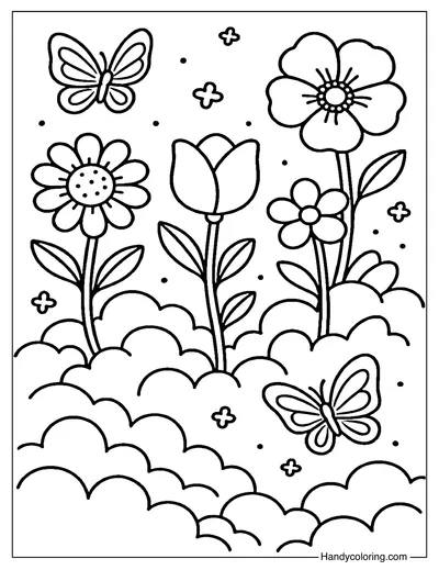 Giant Sky Garden Coloring Page
