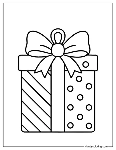 Gift Box Ornament Coloring Page