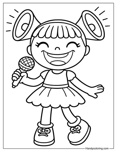 Giggle Gigi Doll Coloring Page