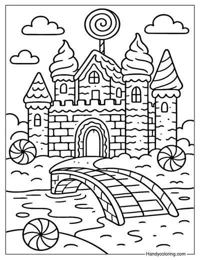 Gingerbread Castle Coloring Page