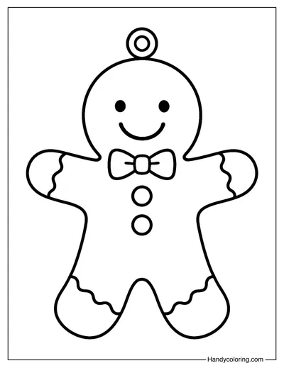 Gingerbread Man Ornament Coloring Page
