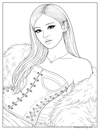 Glamorous Rosé Blackpink Coloring Page