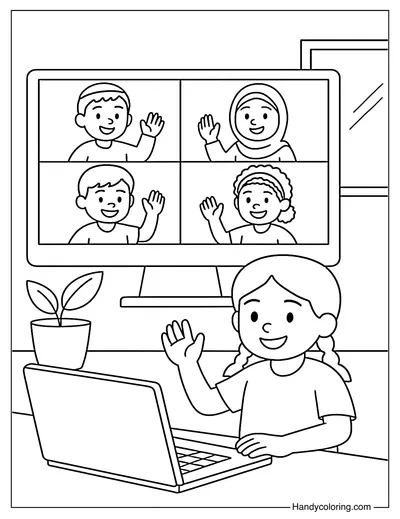 Global Classroom Online Coloring Page