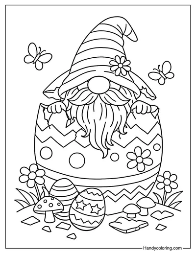 Gnome Hiding Inside Easter Egg