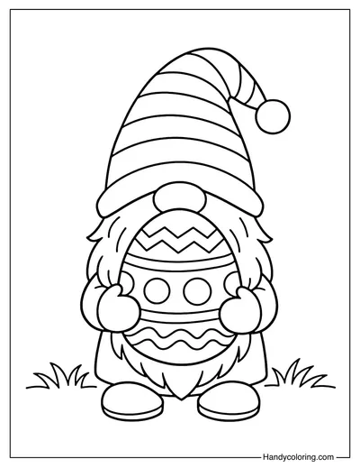 Gnome Holding Easter Egg