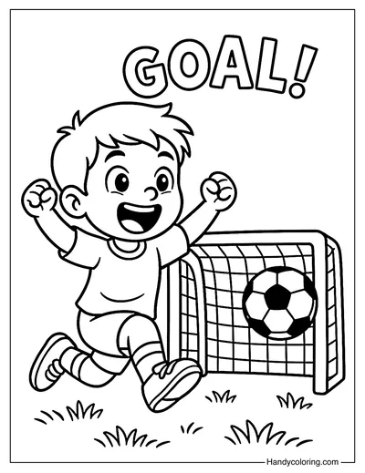 Goal! First Time Score Coloring Page