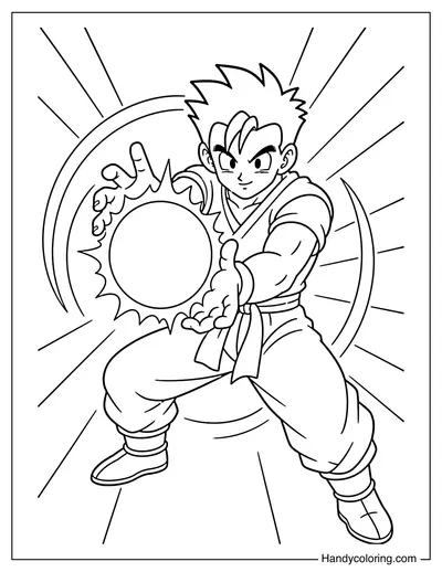 Gohan Charging Energy with Two Hands