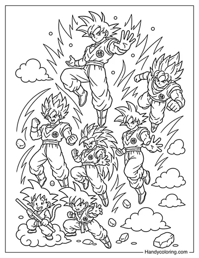 Goku Evolution Through the Dragon Ball Eras