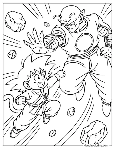 Goku Fighting King Piccolo