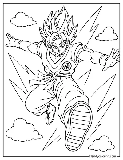 Goku Super Saiyan Blue Flying Kick