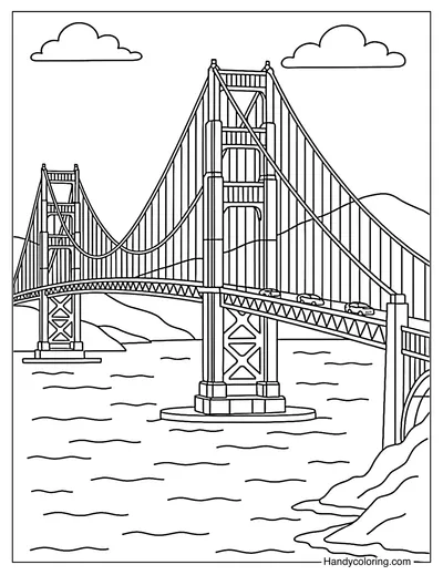 Golden Gate Bridge Coloring Page
