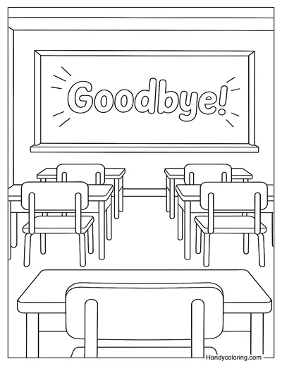 Goodbye Classroom Coloring Page