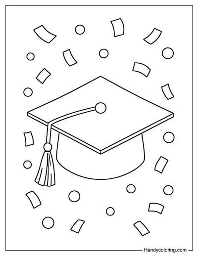 Graduation Cap with Confetti