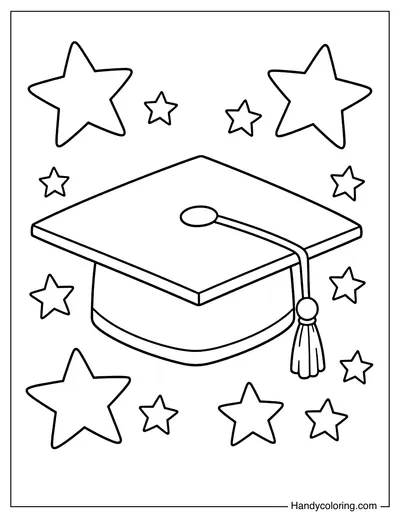 Graduation Cap with Stars