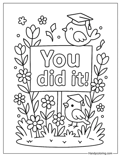Graduation Garden Coloring Page