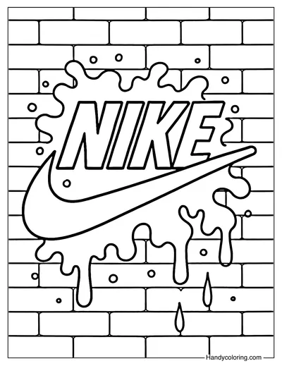 Graffiti Nike Logo Coloring Page