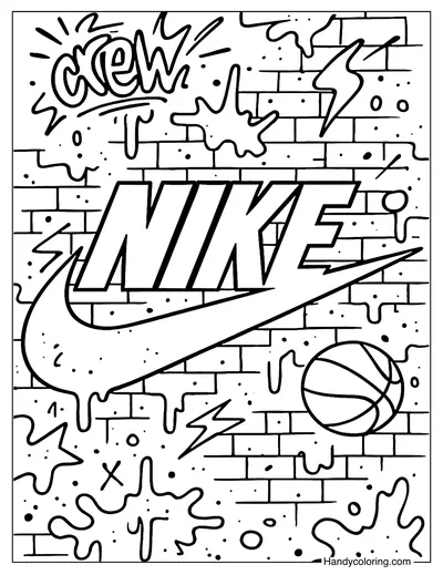 Graffiti Nike Street Style Coloring Page