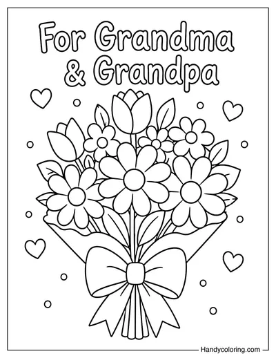 Grandparents Day Flower Bouquet Card