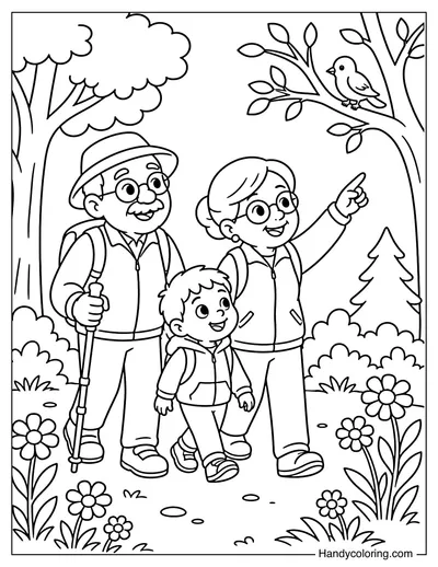 Grandparents Hiking with Grandchild