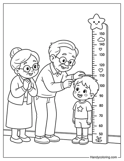 Grandparents Measuring Grandchilds Height