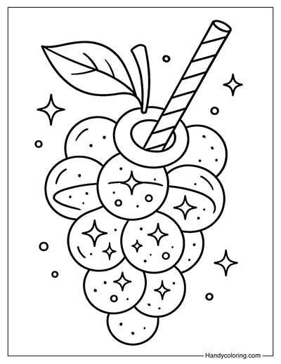 Grape Burst Cup Coloring Page
