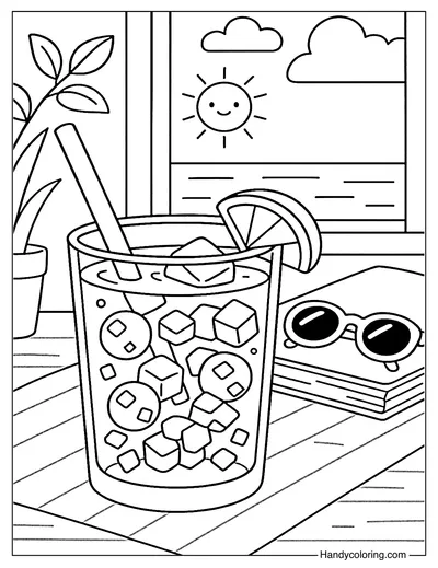 Grape Jelly Ice Drink Coloring Page