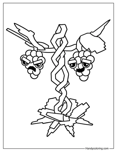 Grape Plants vs Brainrots Coloring Page