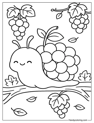 Grape Snail Coloring Page