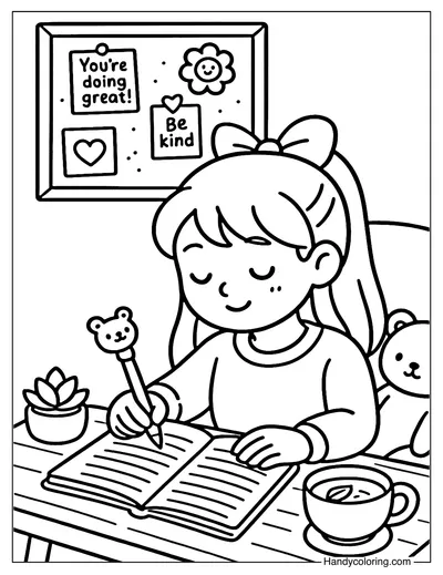 Gratitude Journaling Coloring Page